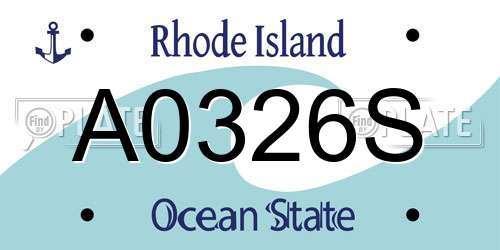 A0326S Rhode Island License Plate