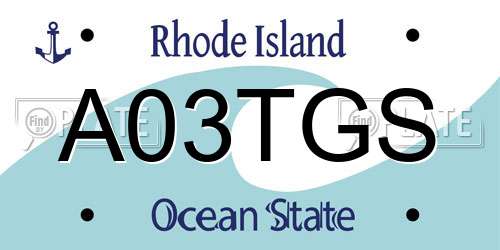 A03TGS Rhode Island License Plate