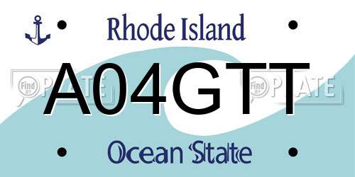 A04GTT Rhode Island License Plate