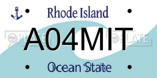 A04MIT Rhode Island License Plate
