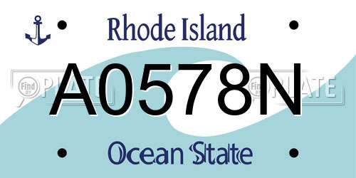 A0578N Rhode Island License Plate