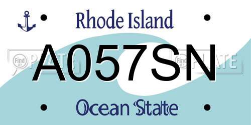A057SN Rhode Island License Plate