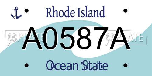 A0587A Rhode Island License Plate
