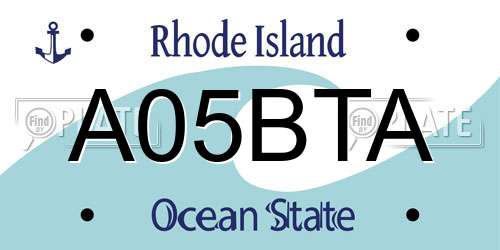 A05BTA Rhode Island License Plate
