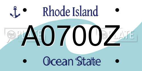 A0700Z Rhode Island License Plate