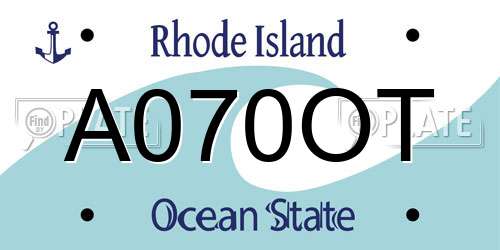 A070OT Rhode Island License Plate