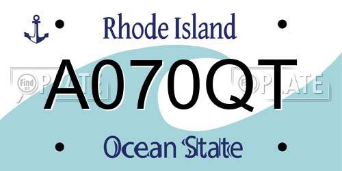 A070QT Rhode Island License Plate