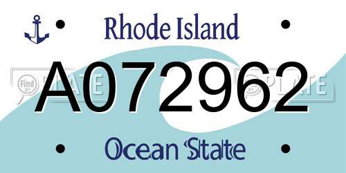 A072962 Rhode Island License Plate