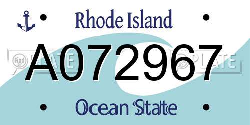 A072967 Rhode Island License Plate