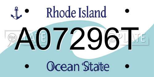 A07296T Rhode Island License Plate
