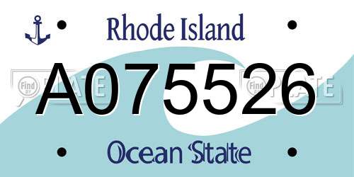 A075526 Rhode Island License Plate