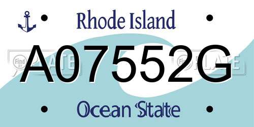 A07552G Rhode Island License Plate