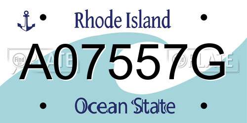 A07557G Rhode Island License Plate