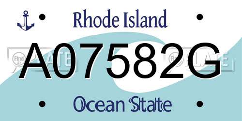 A07582G Rhode Island License Plate