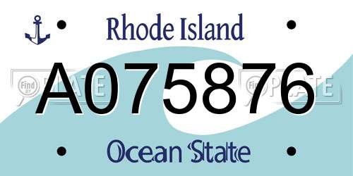 A075876 Rhode Island License Plate