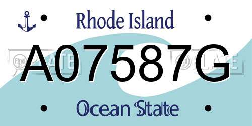 A07587G Rhode Island License Plate
