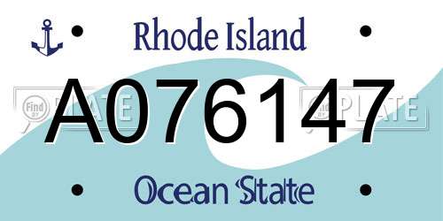 A076147 Rhode Island License Plate