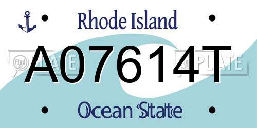 A07614T Rhode Island License Plate