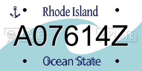 A07614Z Rhode Island License Plate