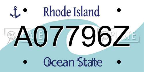 A07796Z Rhode Island License Plate