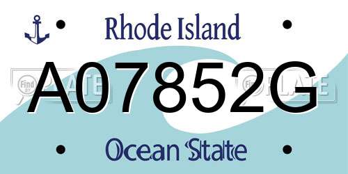 A07852G Rhode Island License Plate
