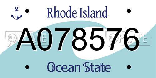 A078576 Rhode Island License Plate