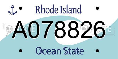 A078826 Rhode Island License Plate