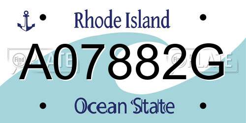 A07882G Rhode Island License Plate