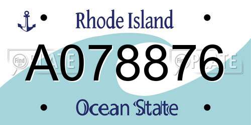 A078876 Rhode Island License Plate