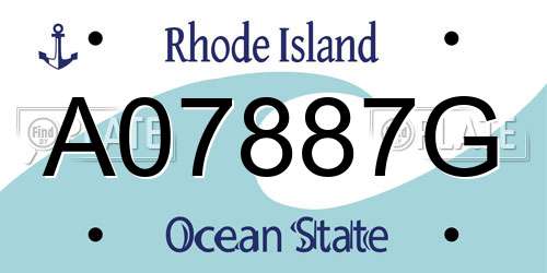 A07887G Rhode Island License Plate