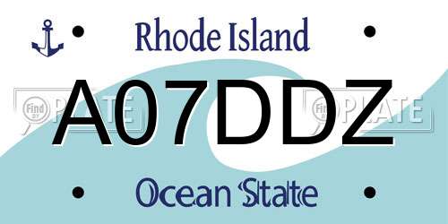 A07DDZ Rhode Island License Plate