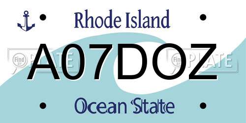 A07DOZ Rhode Island License Plate