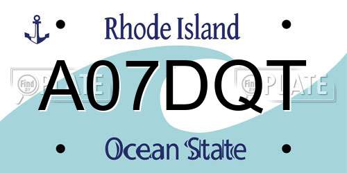 A07DQT Rhode Island License Plate