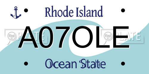 A07OLE Rhode Island License Plate