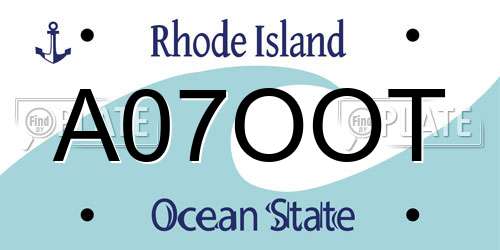 A07OOT Rhode Island License Plate