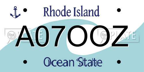A07OOZ Rhode Island License Plate