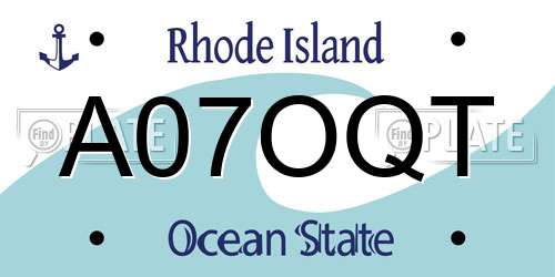 A07OQT Rhode Island License Plate