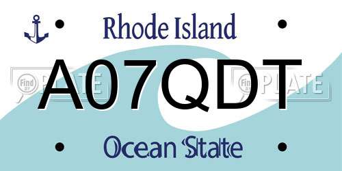 A07QDT Rhode Island License Plate