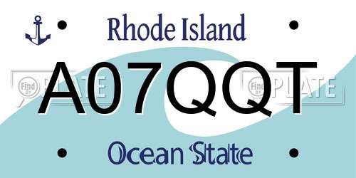 A07QQT Rhode Island License Plate
