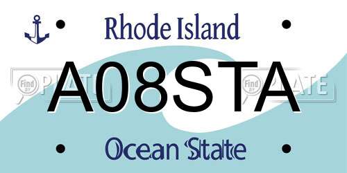 A08STA Rhode Island License Plate