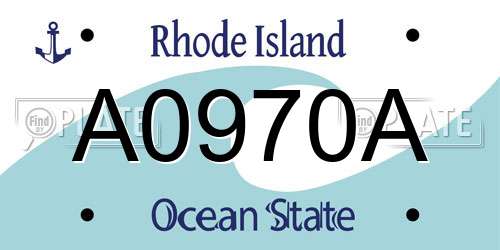 A0970A Rhode Island License Plate