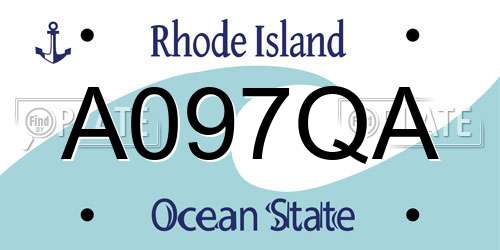 A097QA Rhode Island License Plate