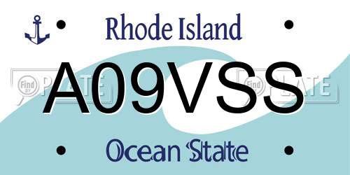 A09VSS Rhode Island License Plate