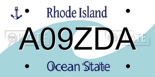 A09ZDA Rhode Island License Plate