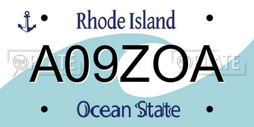 A09ZOA Rhode Island License Plate