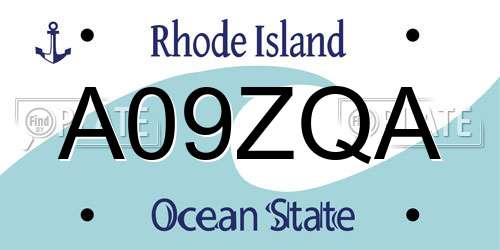 A09ZQA Rhode Island License Plate