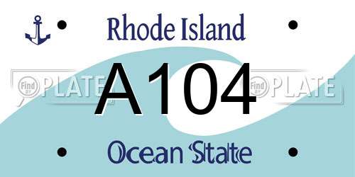 A104 Rhode Island License Plate