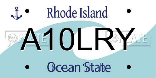 A10LRY Rhode Island License Plate