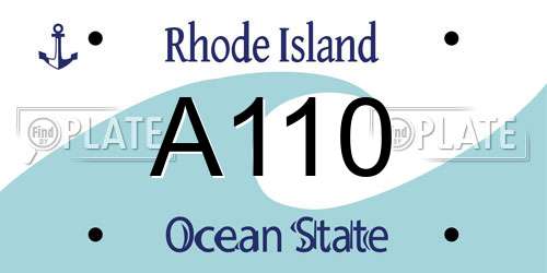 A110 Rhode Island License Plate