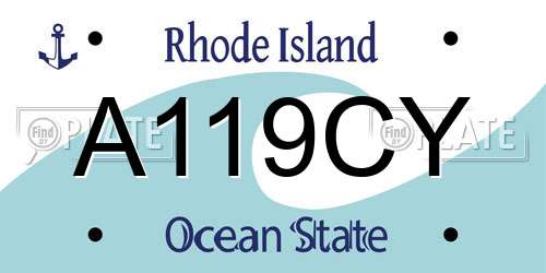 A119CY Rhode Island License Plate